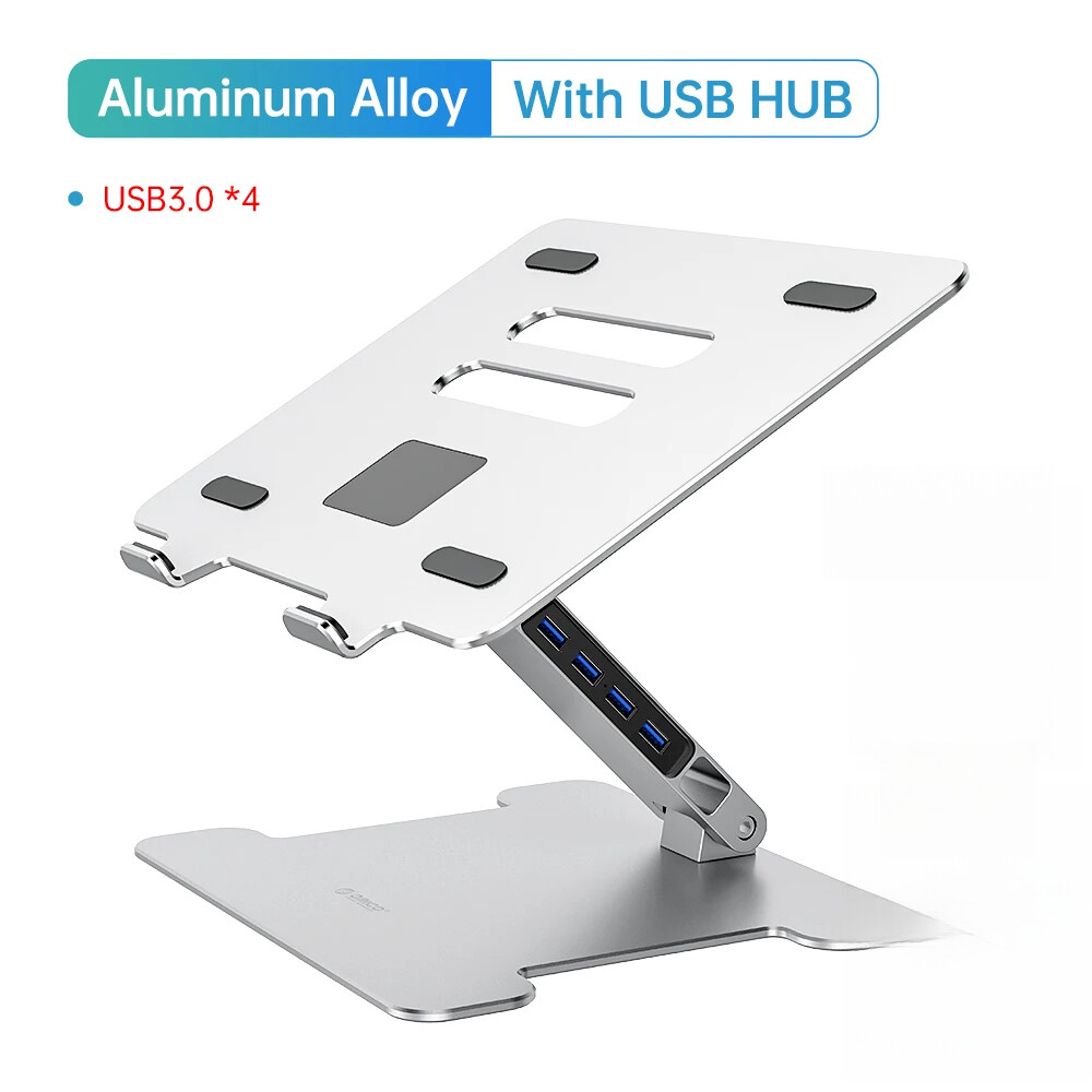 ORICO Laptop Stand USB3.0 Hub 4 Port Foldable Aluminum Notebook Desktop Riser