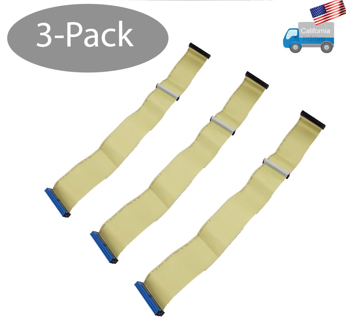 3-Pack: 37" Long IDE Ribbon 40pin 80Wire Data Cables for Original XBOX/PC System
