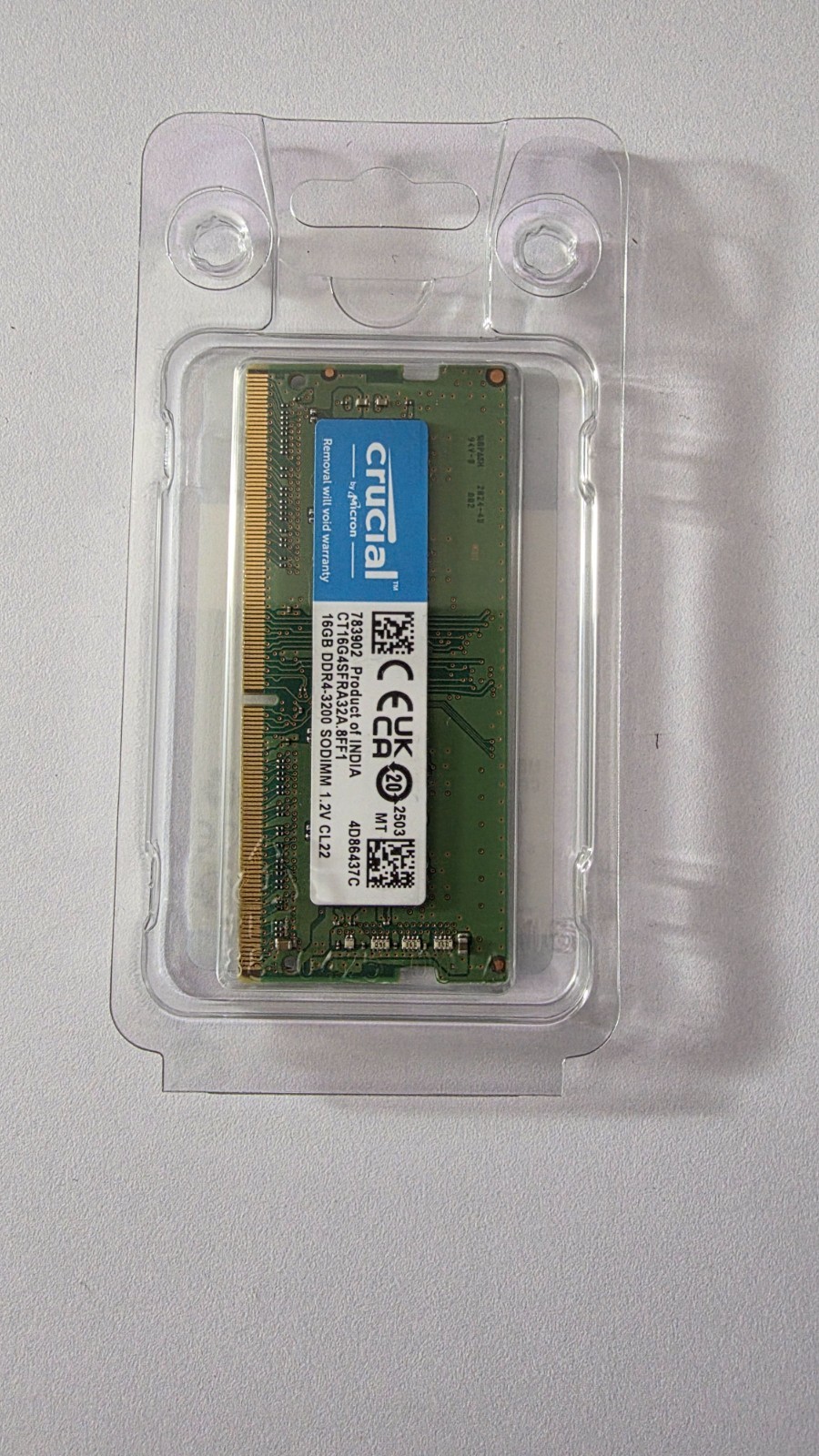 Crucial Memory Module 16 GB Ddr4 3200 MHz Laptop memory