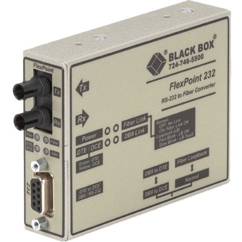 Black Box ME662ASST FlexPoint Media Converter RS-232 to Fiber 30 km