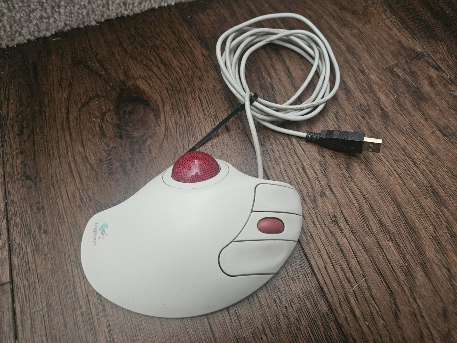 Logitech TrackMan Marble Wheel Ball USB Computer Mouse Model T-BB13 Tested 