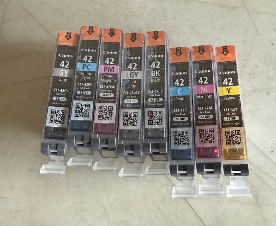 Canon Genuine CLI-42 Ink Cartridges (No Box Cartridges Sealed In Plastic) New