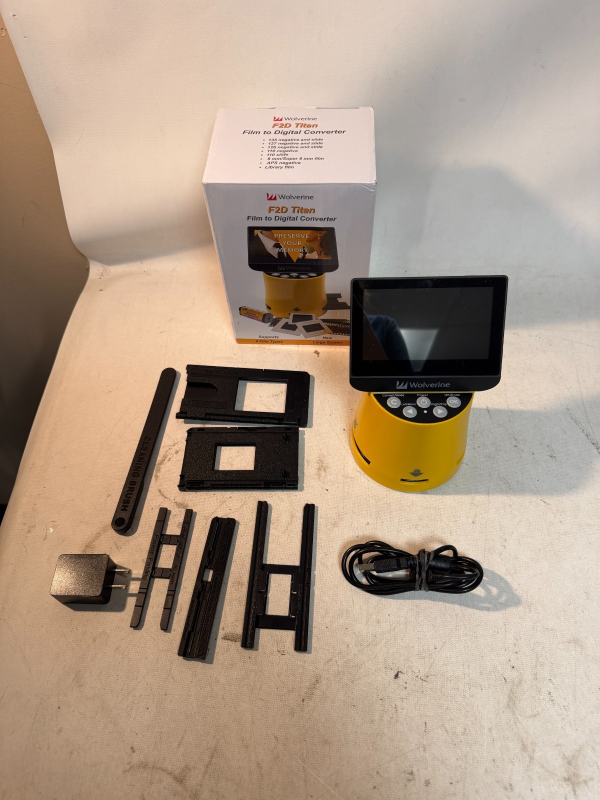 Wolverine Titan 8-in-1 20MP High Resolution Film to Digital Converter - Yellow