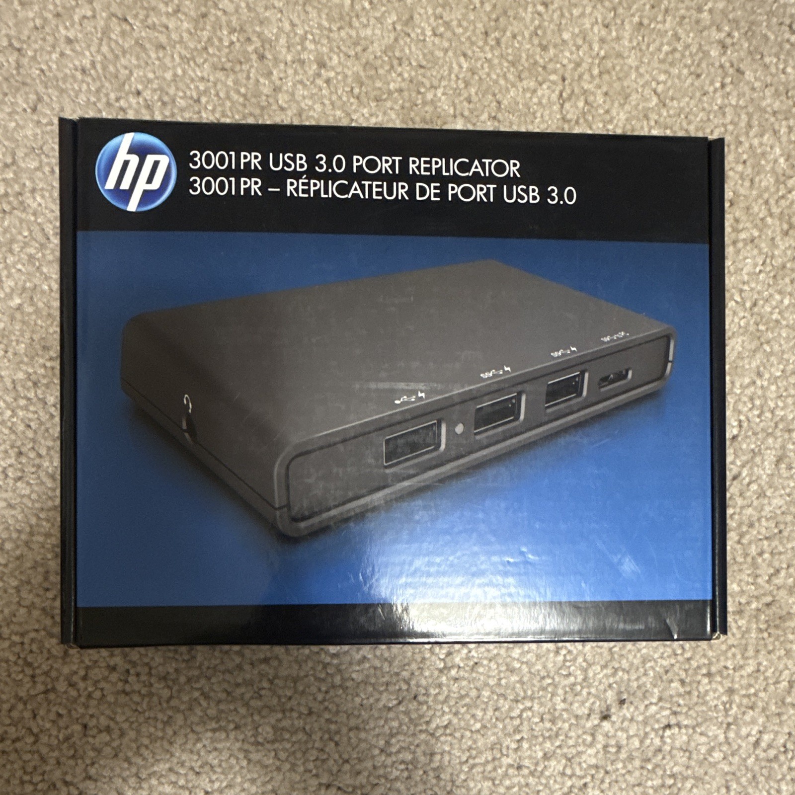 HP 3001PR Port Replicator Dock (F3S42UT#ABA) USB 3.0 HDMI VGA RJ-45 Black