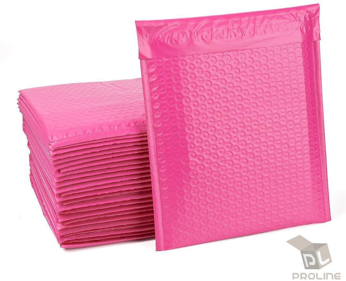 25 #0 Pink Poly Bubble Padded Envelopes Self-Sealing Mailers 6X10 (Inner 6x9)