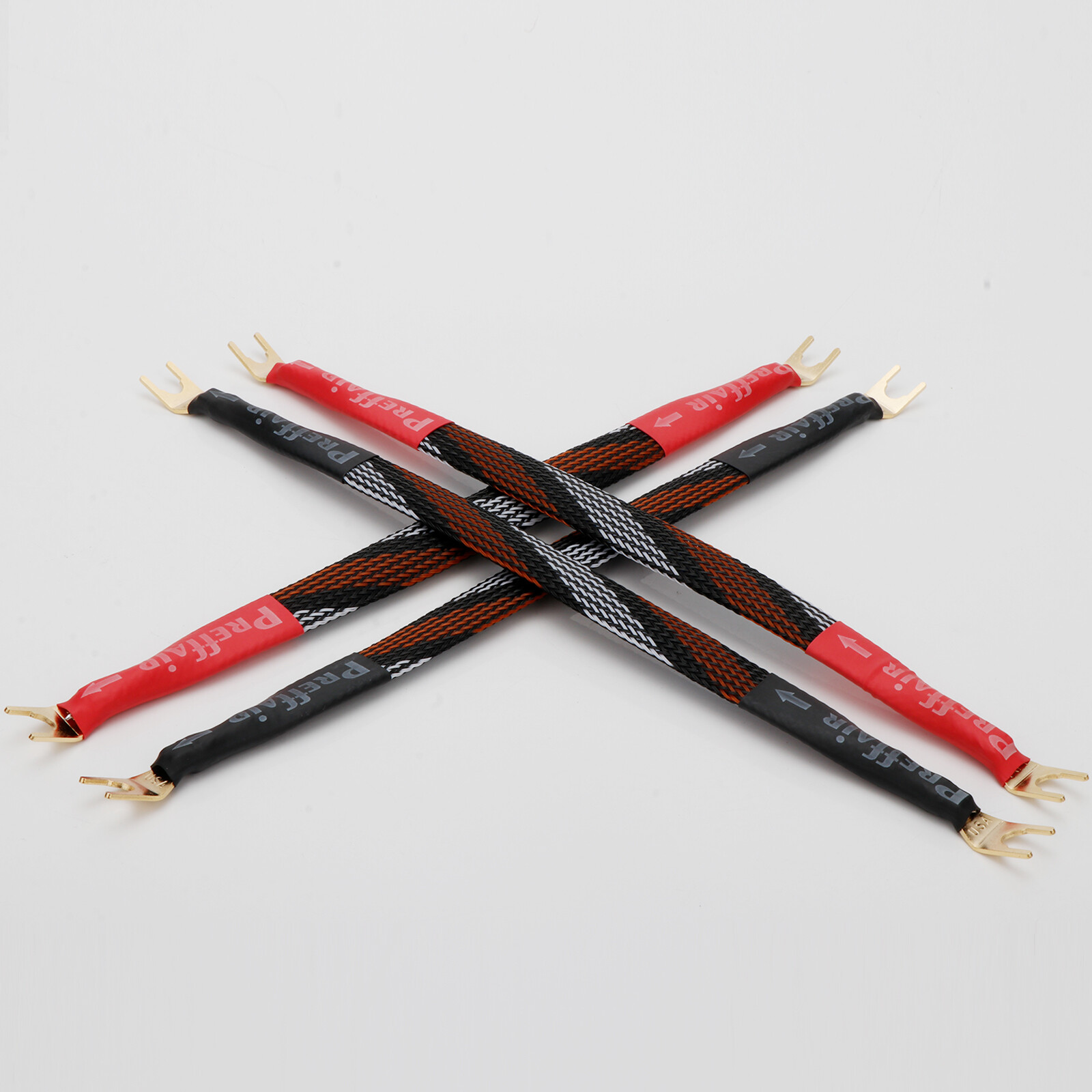 4PCS Speaker Bridge Cable Silver Plated Jumper Cable with Gold Plated Spade Plug