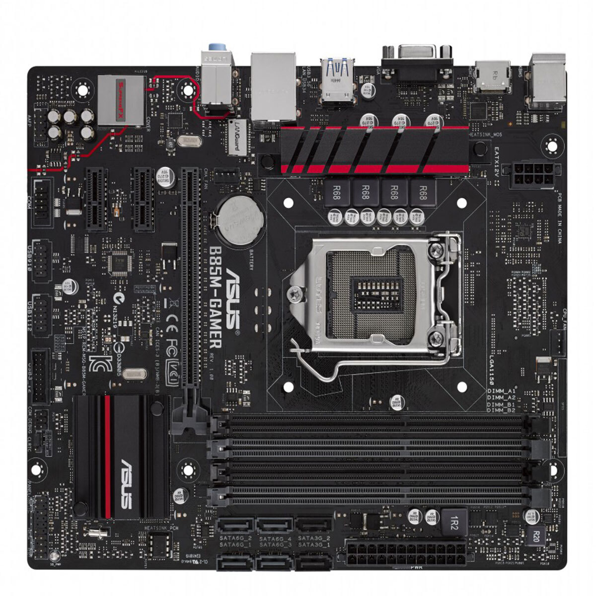 LGA 1150 ASUS B85M-GAMER Motherboard DDR3 RAM*4 Intel B85 HDMI VGA USB 3.0