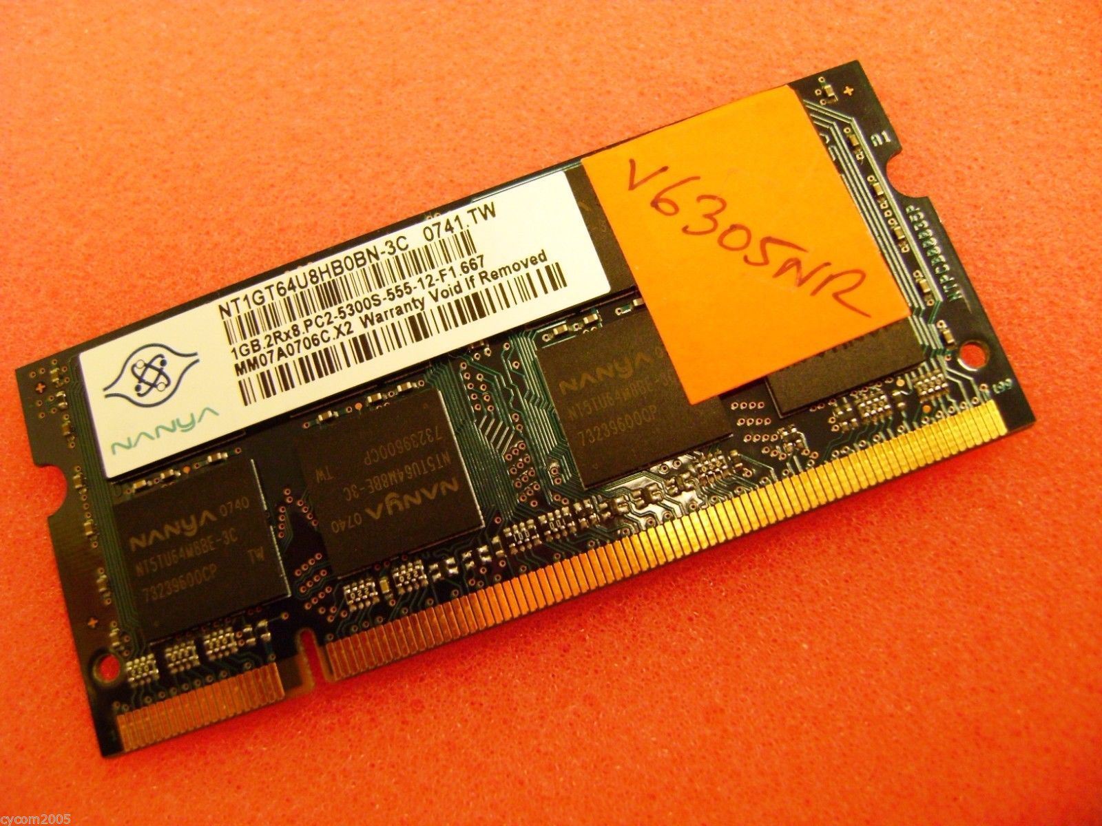HP/Nanya  * 1GB DDR2 667MHz PC2-5300S Laptop  Memory RAM * NT1GT64U8HB0BN-3C