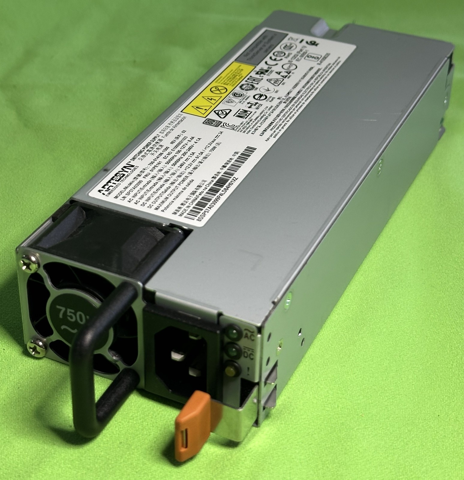 LENOVO THINKSYSTEM 750W PLATINUM HOT SWAP POWER SUPPLY 01PE161 SP57A03099