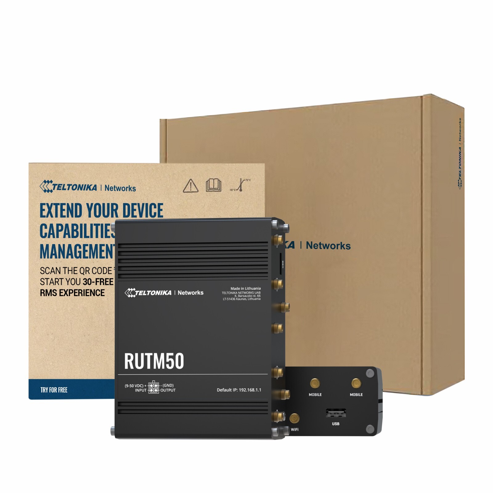 Teltonika RUTM50 LTE WiFi Cellular Router Dual SIM - 5G 4G TELRUTM50000000