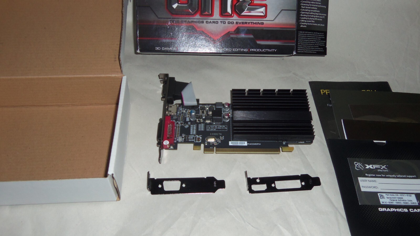 XFX ONE 512MB DDR3 HDMI DVI VGA PCI-E GPU | Low Profile Compatible | ON-XFX1-ST