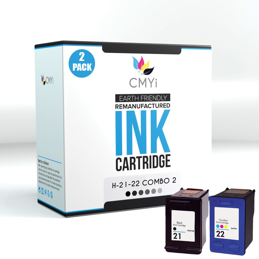 CMYi 2-Pack Replacement HP 21 22 Ink Cartridges for HP Deskjet F4100 F4135 F394