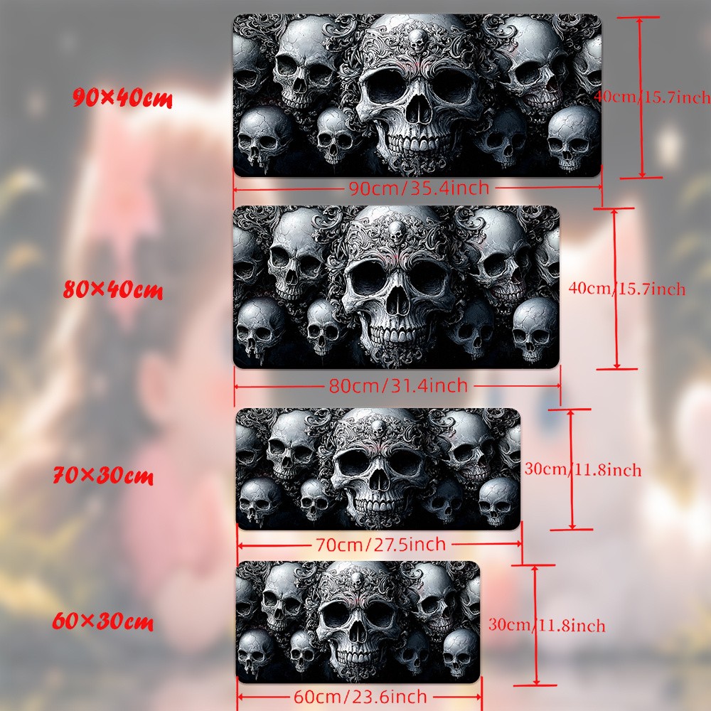 1pc A Three-dimensional Skull Design Mousepad, Keyboard Gaming Accessories Mou