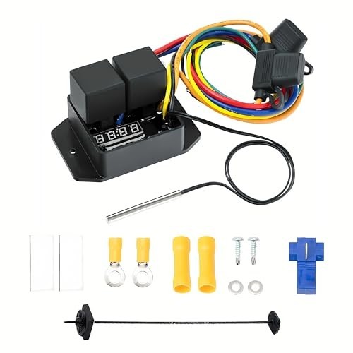 Digital Thermatic Fan Switch Kit 24V Adjustable Temp Range Electric Switch