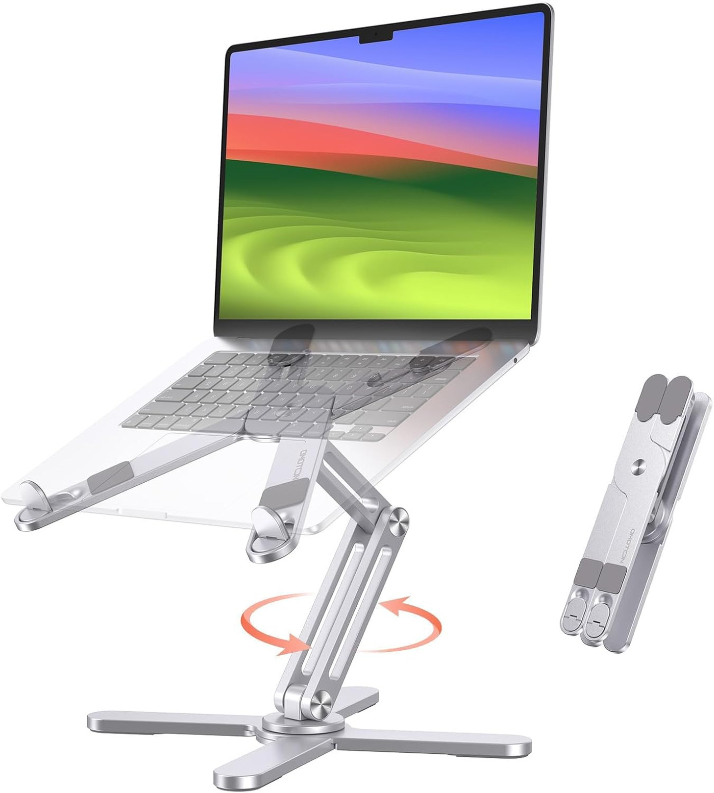 Laptop Stand Riser Adjustable Height 360° Rotating Foldable Aluminum for All