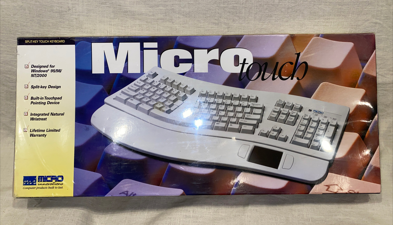VERY RARE Micro Innovations Keyboard Micro Touch KB98T, Built-In Touchpad,Sealed