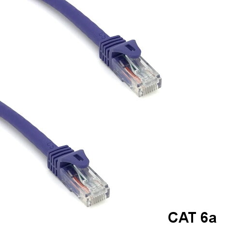 Kentek Purple 2ft Cat6A UTP Cable 24AWG 600MHz RJ45 Ethernet Router Pure Copper