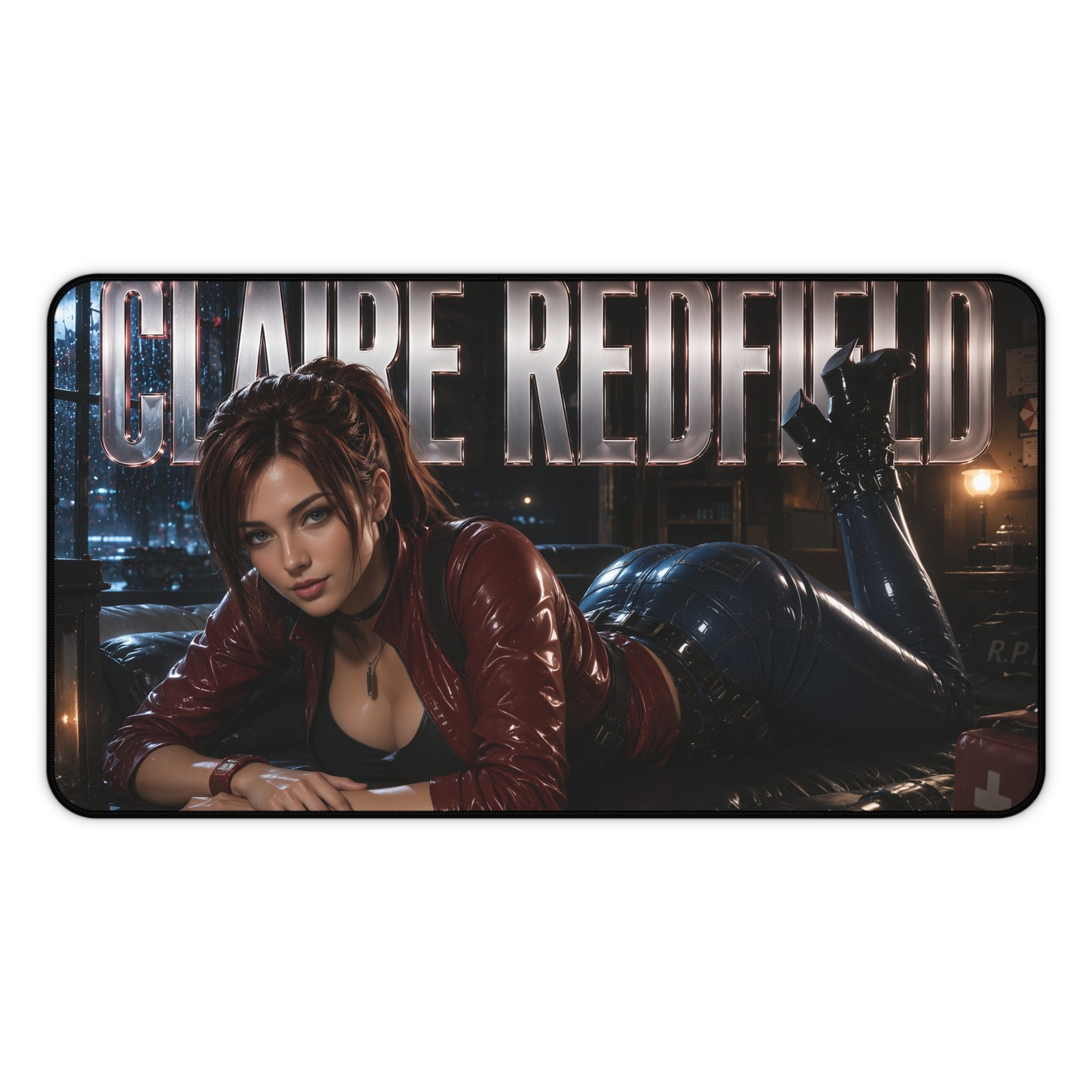 Horror Gaming Desk Mat Featuring Claire Redfield, Mouse Pad and Desk Accessory