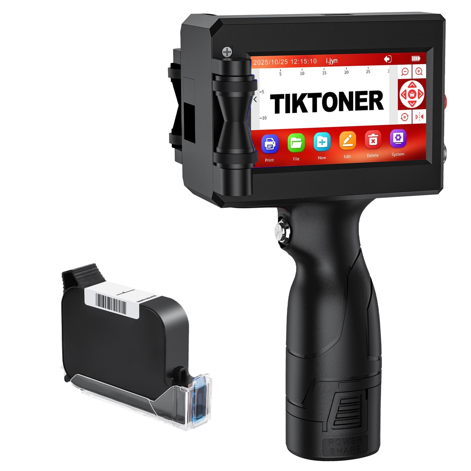 TIKTONER Handheld Inkjet Printer Printing Height 0.5 INCH, matte black