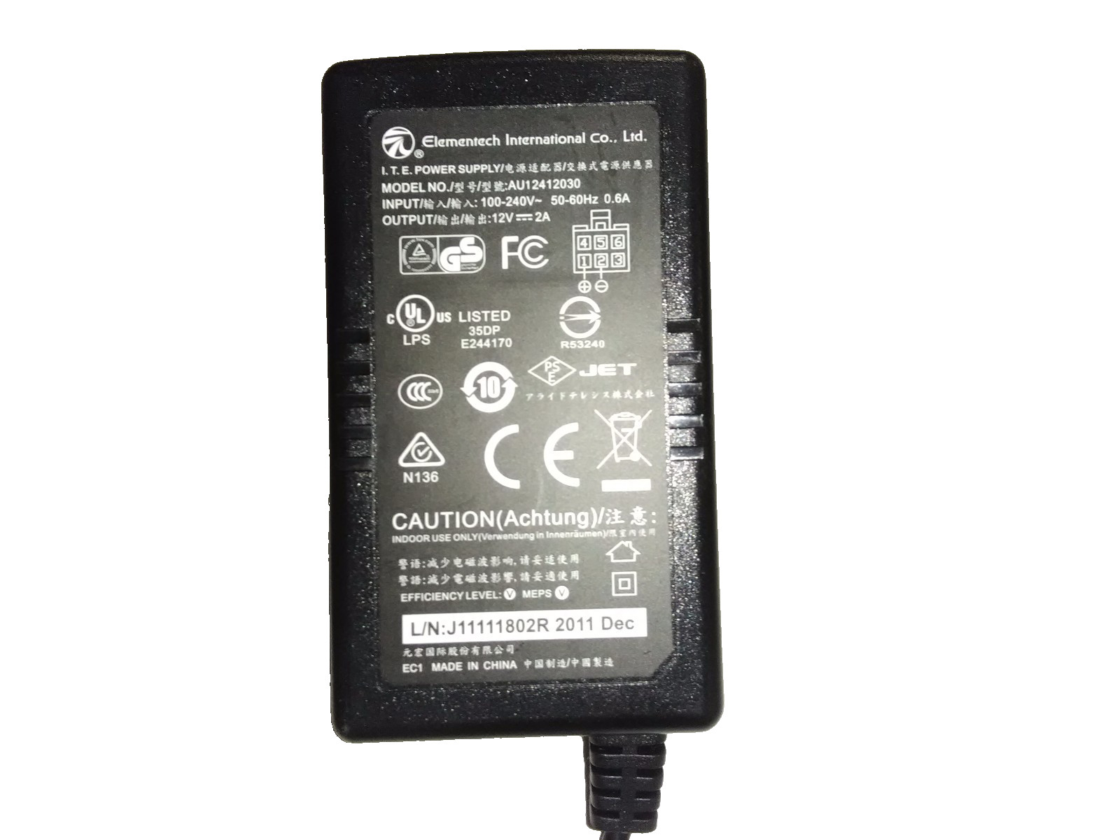 Element Tech AU12412030 Power Supply Unit PSU Replacement Electronics