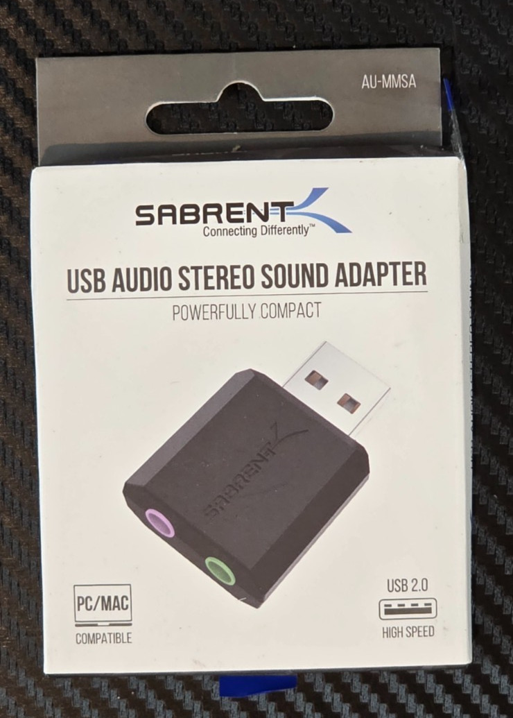 Sabrent USB External Stereo Sound Adapter For Windows & Mac Plug & Play #AU-MMSA