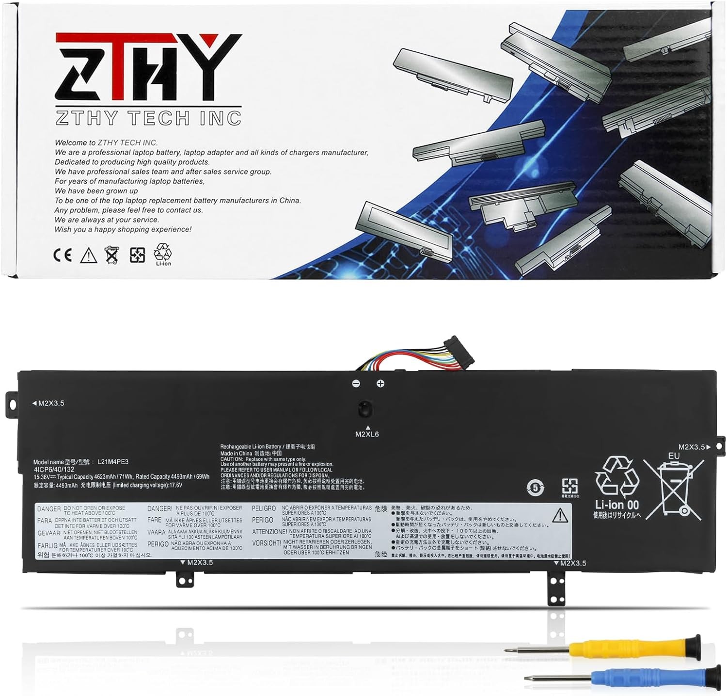 L21M4PE3 L21B4PE2 Laptop Battery Replacement for Lenovo IdeaPad Yoga 7 16IAP7