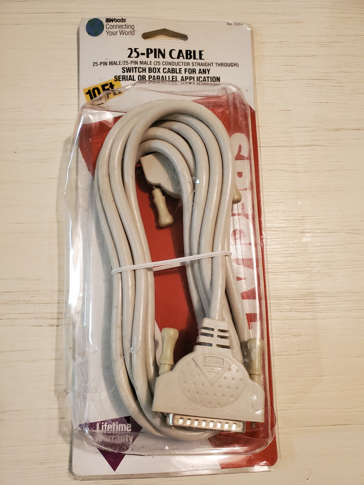 25-Pin Male Switch Box Cable (for any serial or Parallel Application) 10 feet 