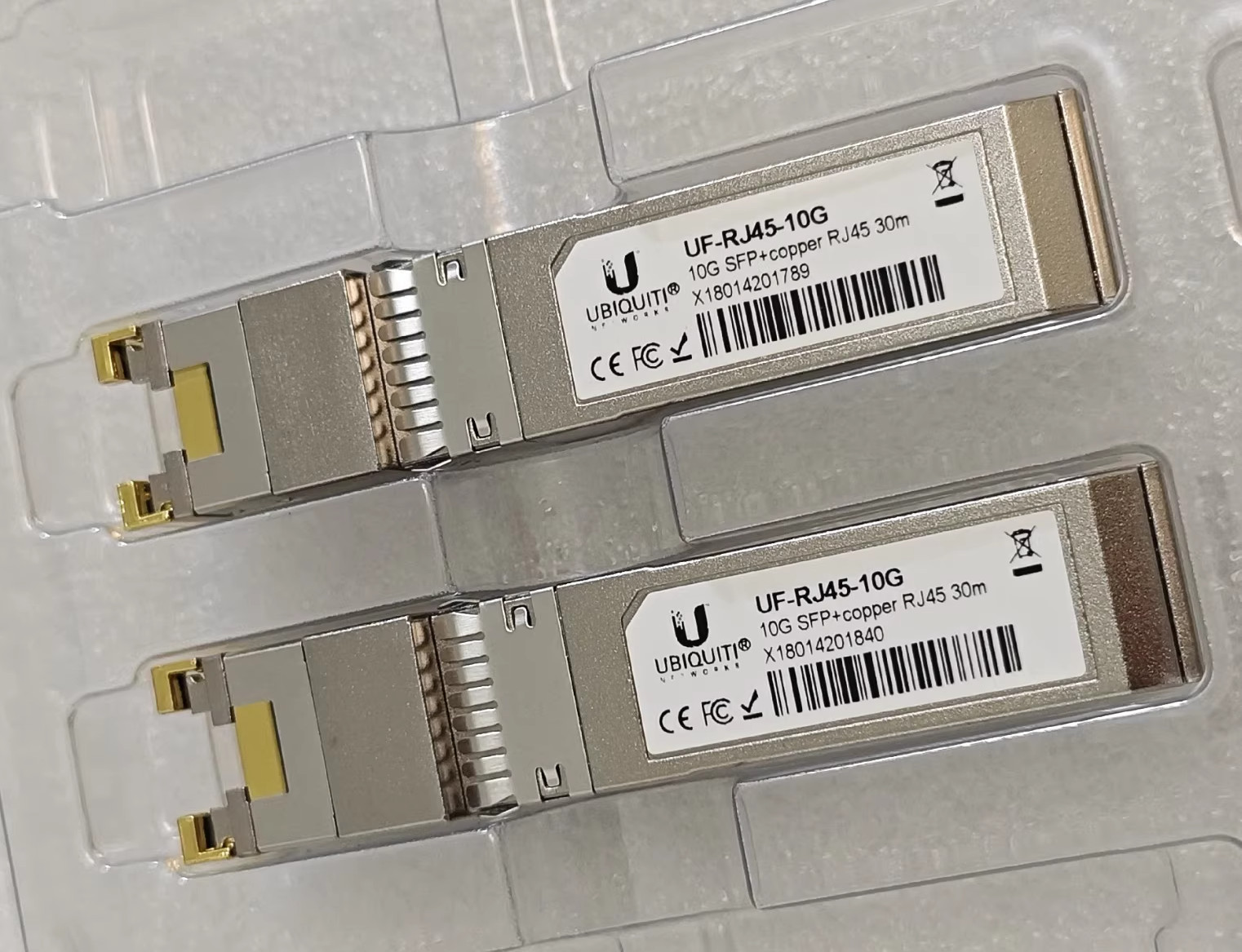 1pcs Ubiquiti UF-RJ45-10G Compatible 10G SFP+ Copper RJ-45 30m Transceiver