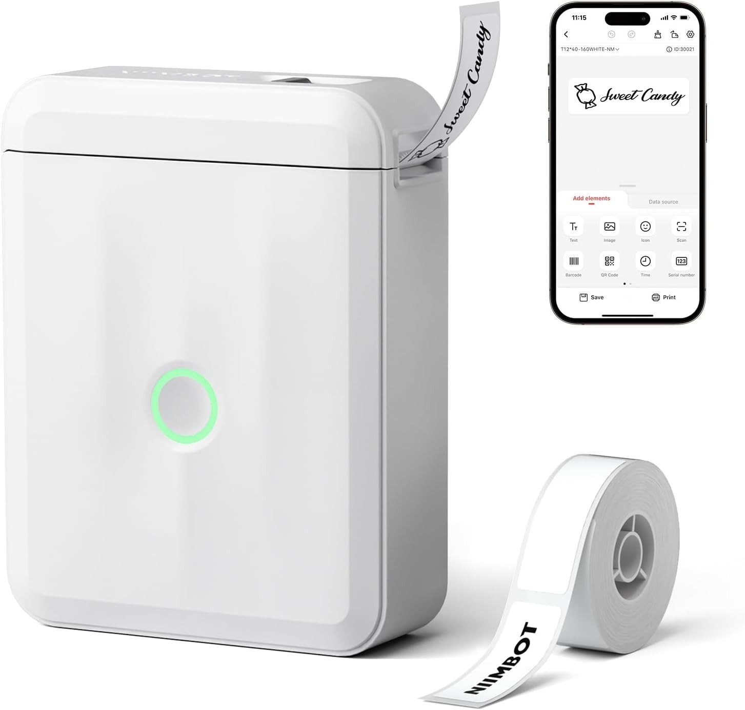 D110 Upgraded Version Mini Label Maker Machine with Tape, Portable Bluetooth The