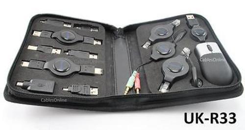 13-in-1 Ultimate USB/FireWire/Mouse/Headset Retractable Cable and Adapter Kit