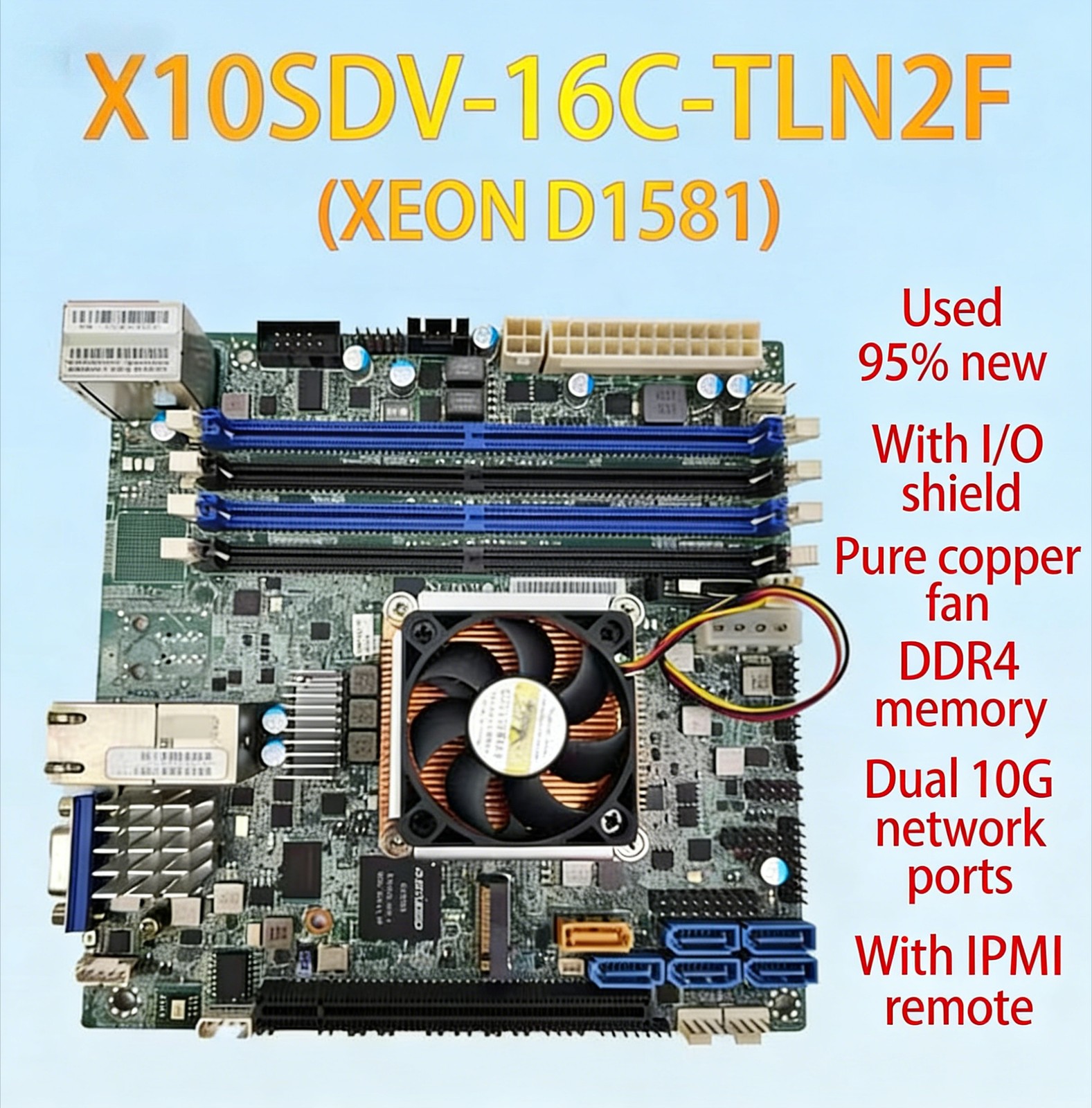 Supermicro X10SDV-16C-TLN2F server ITX Motherboard XEON D1581 dual 10 Gigabit