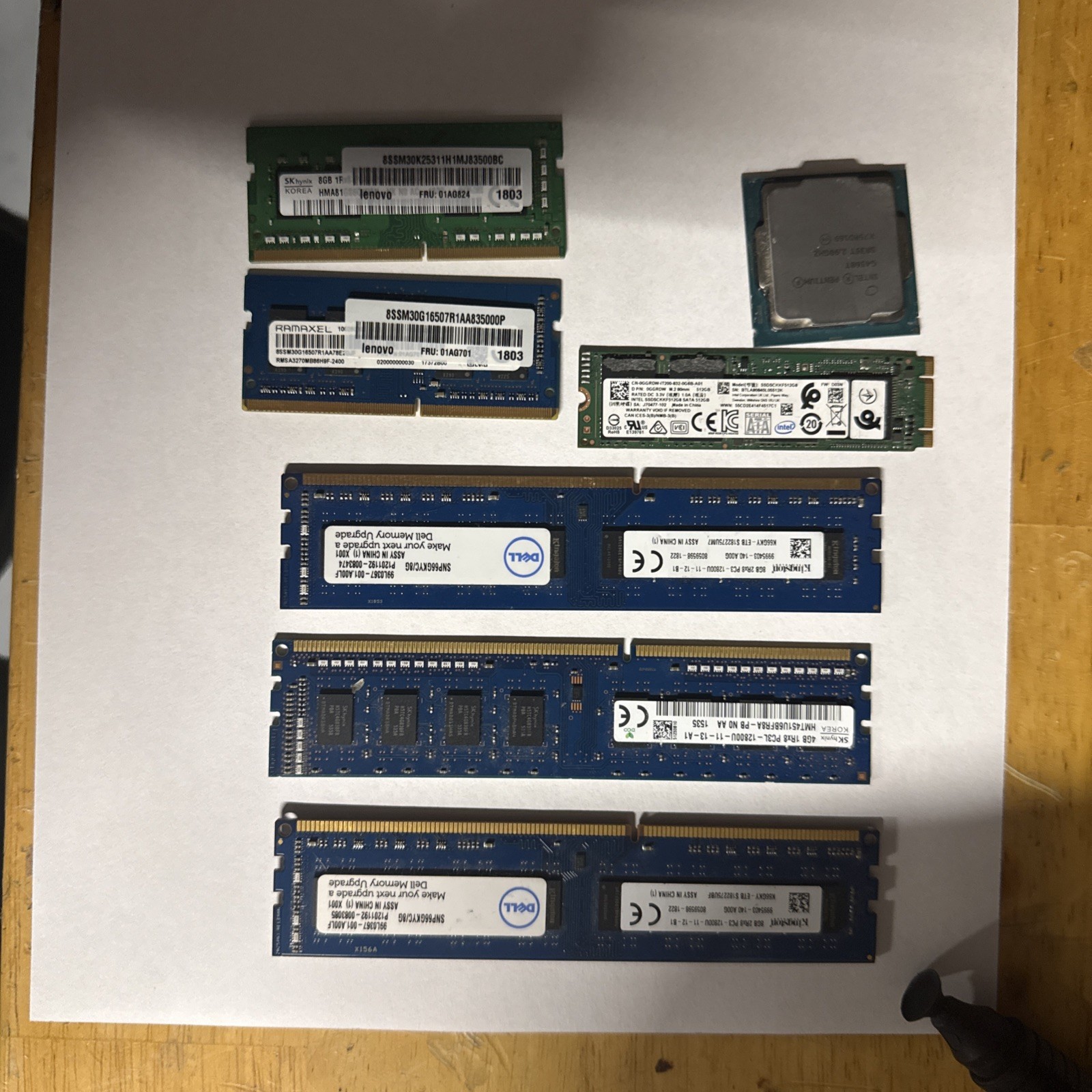 Desktop RAM Memory Mixed