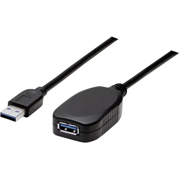Manhattan 150712 USB USB 3.2 Gen1 Cable USB-A Plug, USB-A Socket 5.00m Black