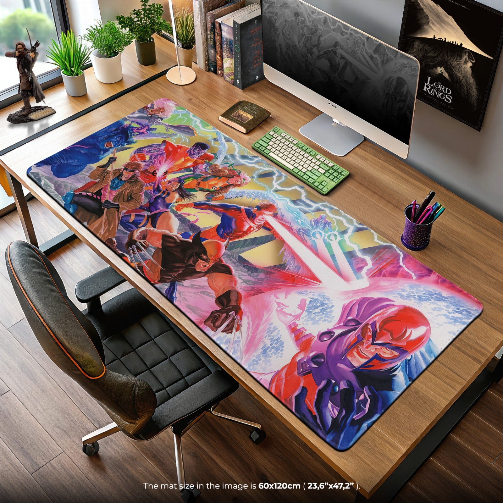 X-Men Comic Desk Mat - Marvel Superhero Team Mouse Pad with Magneto & Cyclops