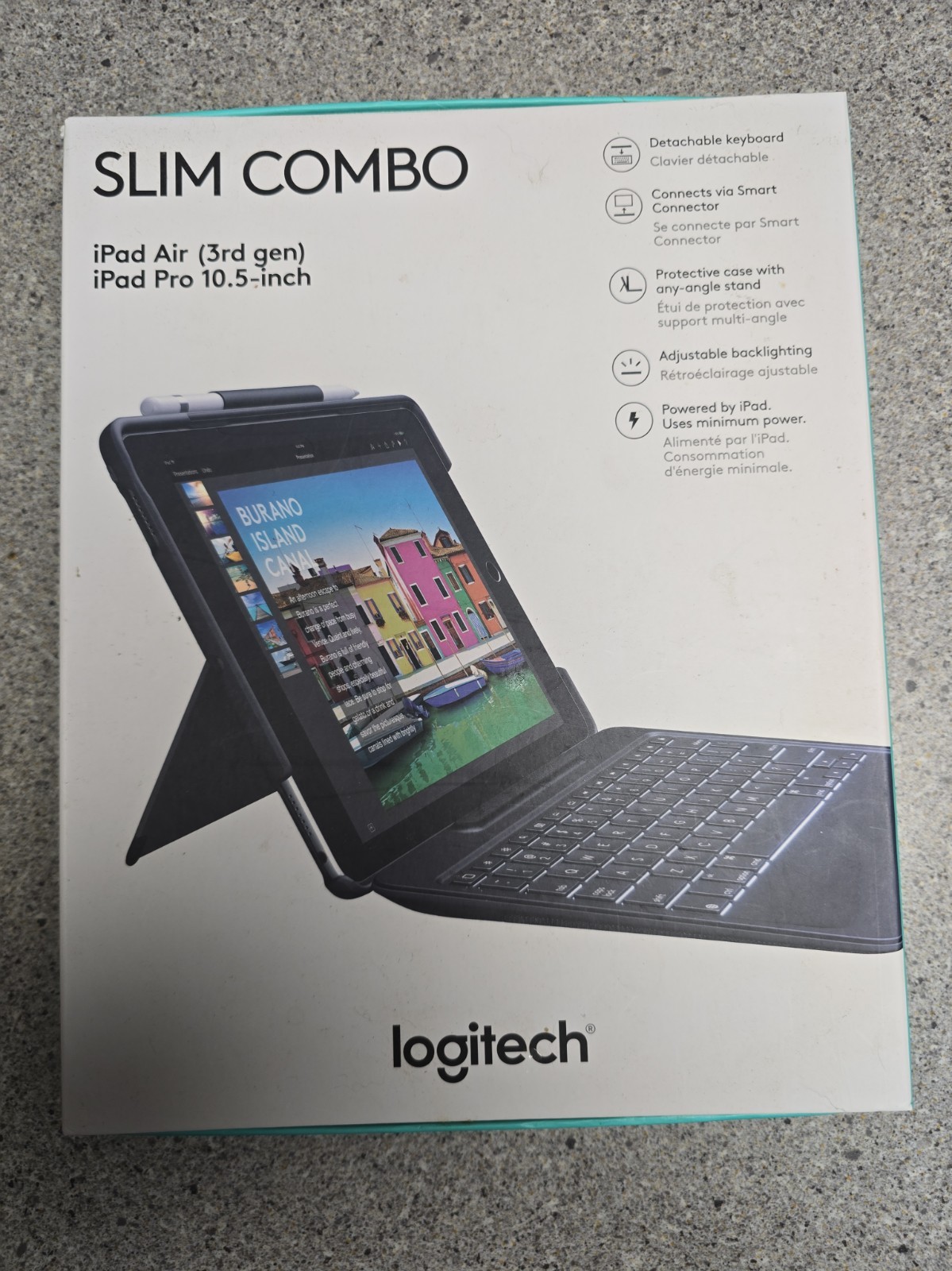 New Logitech Slim Combo Detachable Keyboard iPad Air 3rd Gen Pro 10.5 Inch Case