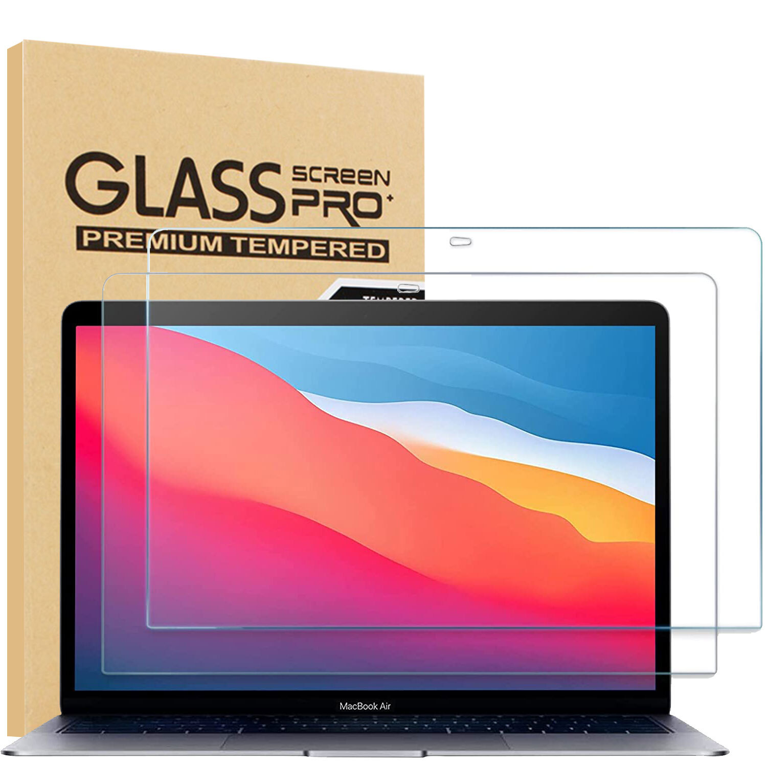 (2 PCS) For MacBook Air 13/Pro 13 (2016 to 2022) Tempered Glass Screen Protector