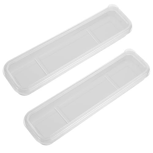 Utensil Holder for Lunch Box, 2 Pcs Clear Utensil Case Portable Flatware Box