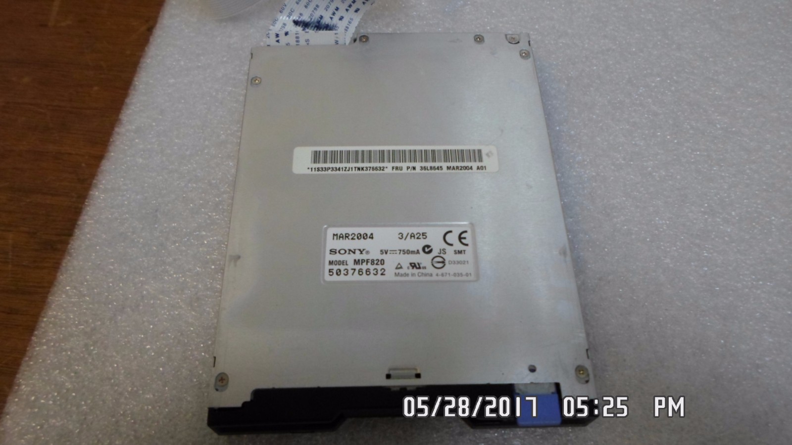 IBM 36L8645 LENOVO SLIM FLOPPY DISKETTE DRIVE w/ CABLE SONY MPF820