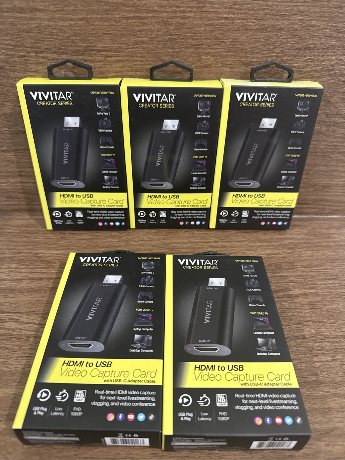 NEW Vivitar Creator Series HDMI To USB W/USB-C Adapter Cable (Lot Of 5)