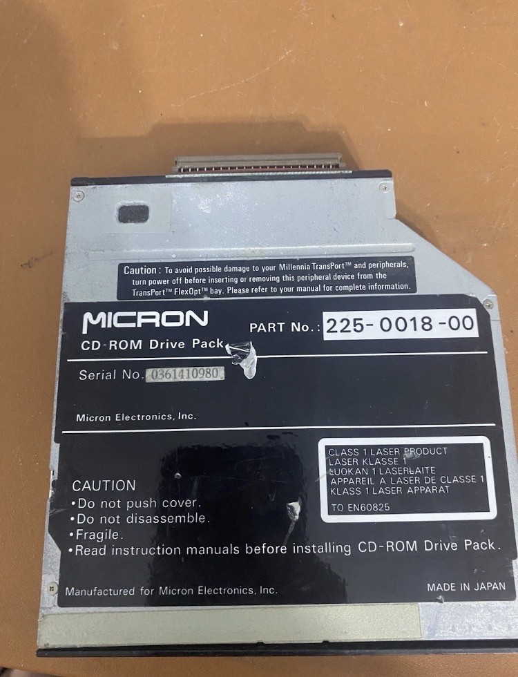 Sanyo CD-ROM Drive Model CRD-S54PMC Micron P/N 225-0018-00