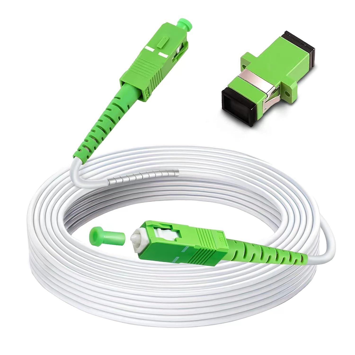 30ft SC/APC to SC/APC Fiber Optic Internet Cable Armored Single Mode
