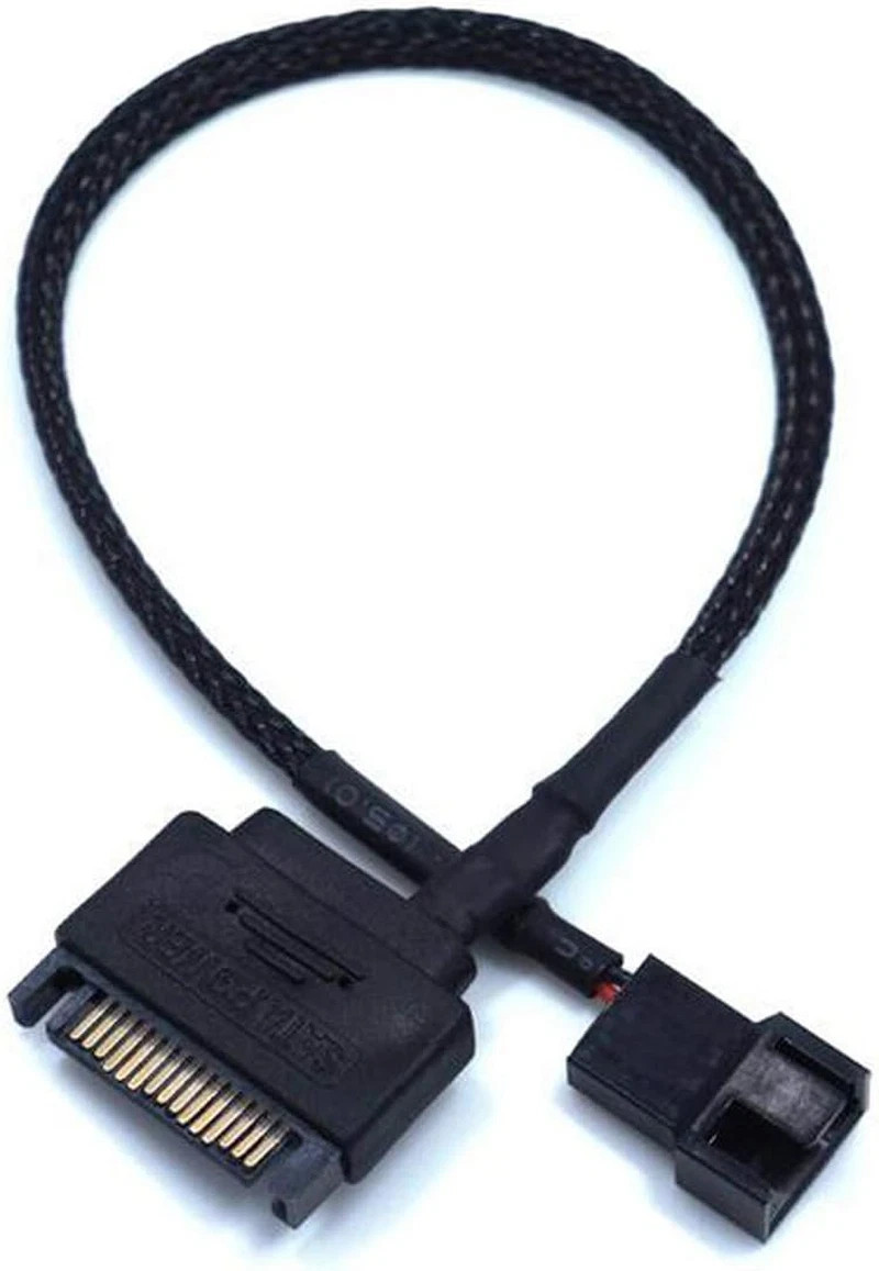 2 Pack SATA to 3 Pin / 4 Pin PMW 12V PC Case Fan Power Adapter Cable,