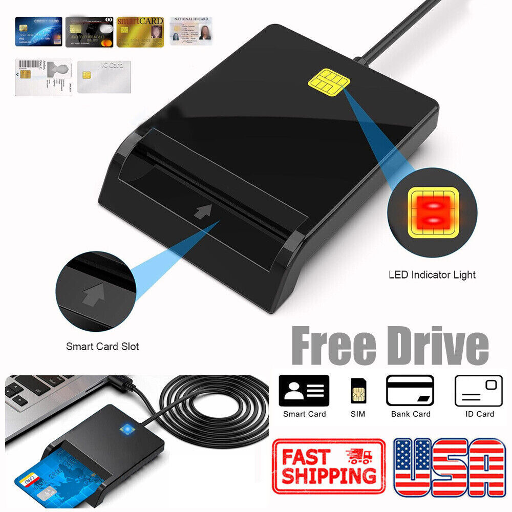 USB 2.0 Smart Card Reader DOD Military CAC Common Access-Bank card-ID for Mac OS