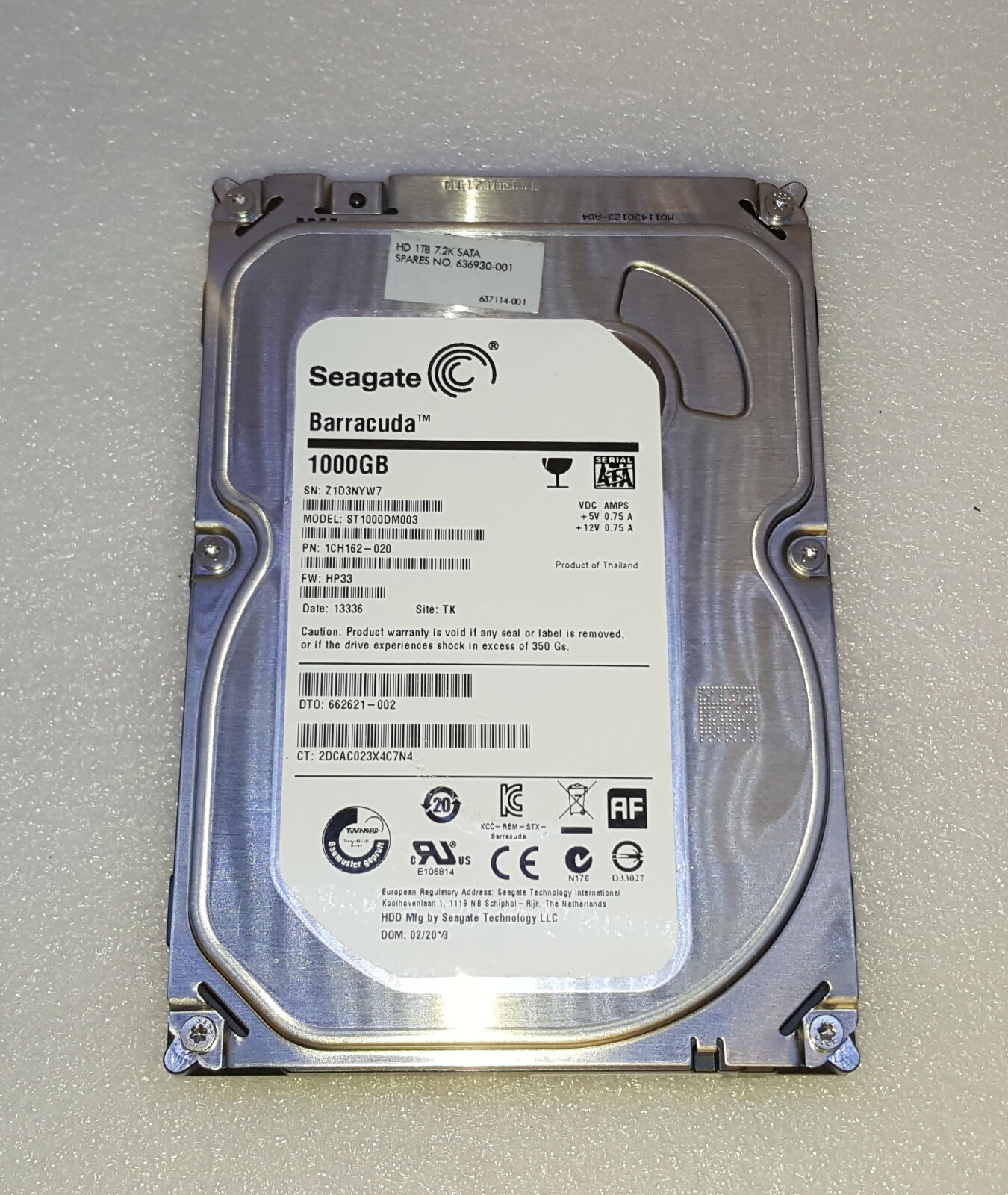 HP Pavilion P7-1233W - 1TB Desktop Hard Drive Windows 10 Home 64-Bit Preloaded