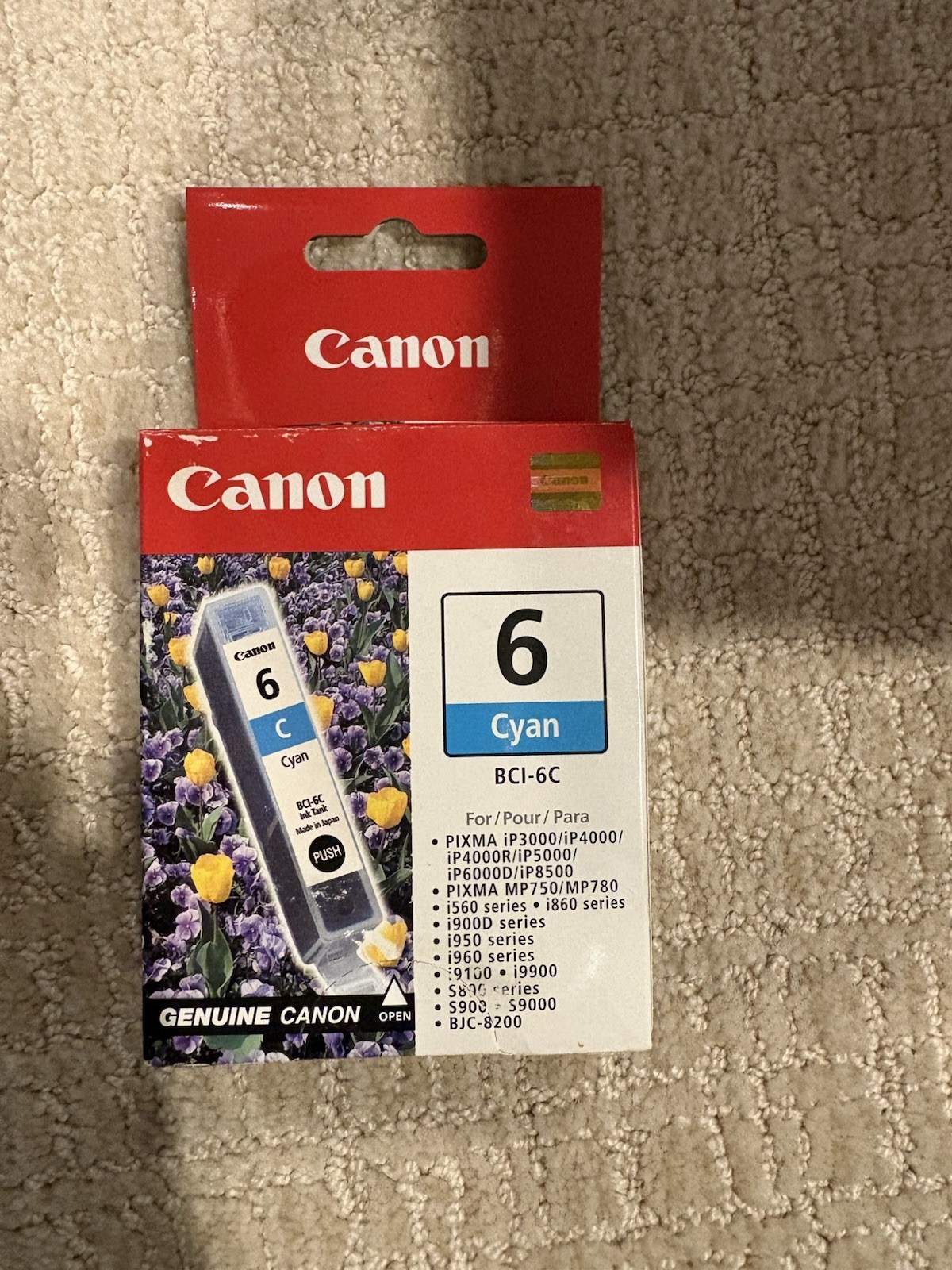 Pack 6 Genuine Canon BCI-6PC Printer Ink NEW Cyan