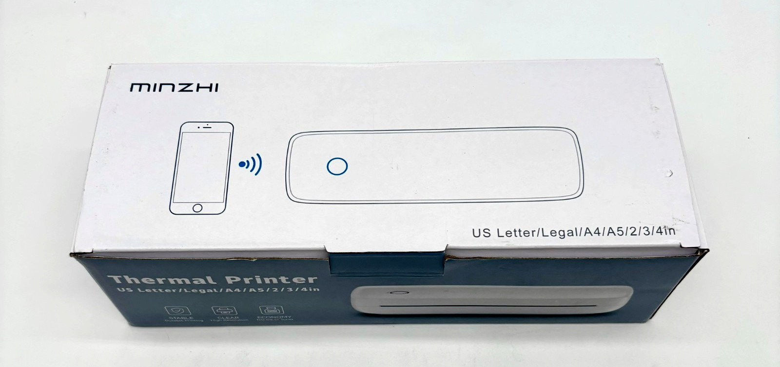 Minzhi High Resolution No Ink/Toner Thermal Printer Model A80 White