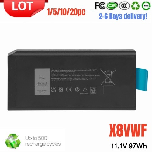 ✅LOT 1-20PC X8VWF Battery For Dell Latitude 14 Rugged 5404 5414 E5404 7404 7414