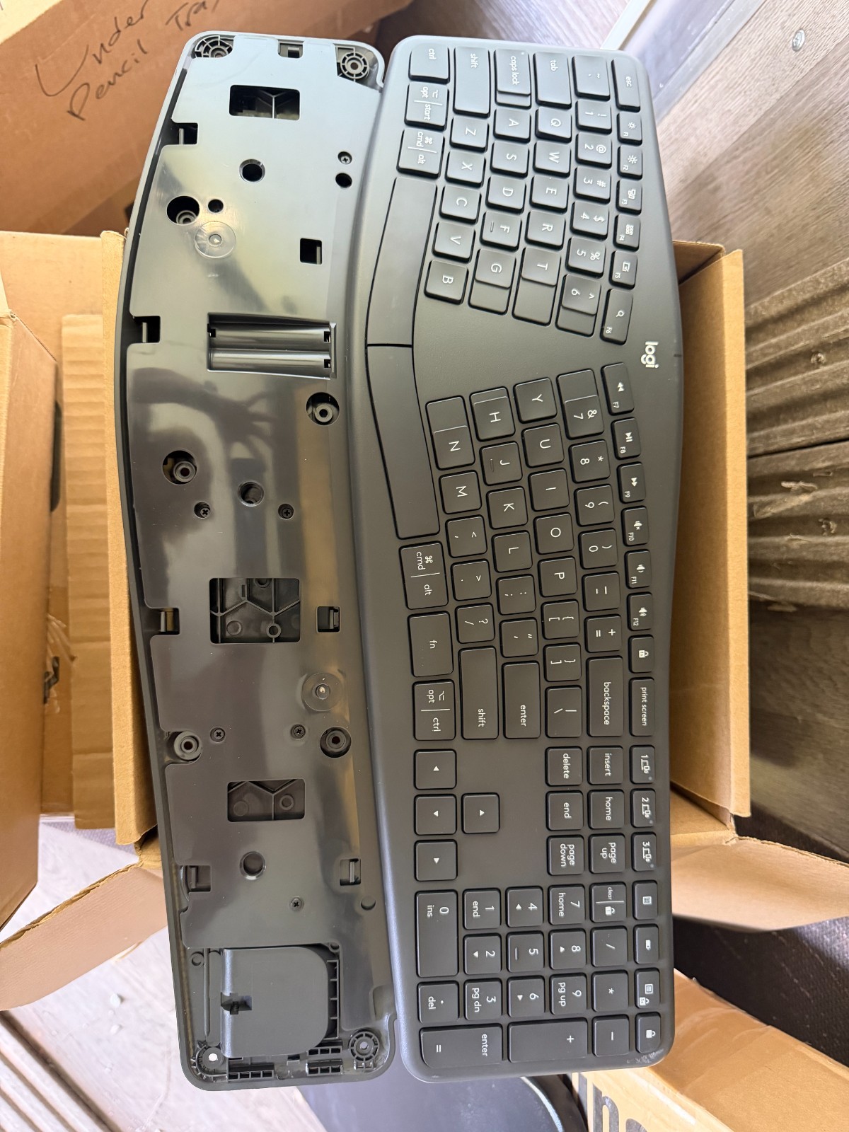 Logitech ERGO K860 Wireless Ergonomic Keyboard Tested Working - No Wrist Rest