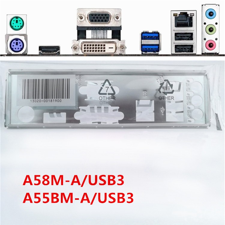 For ASUS A58M-A/USB3 & A55BM-A/USB3 Shield I/O IO Rear Backplate Motherboard