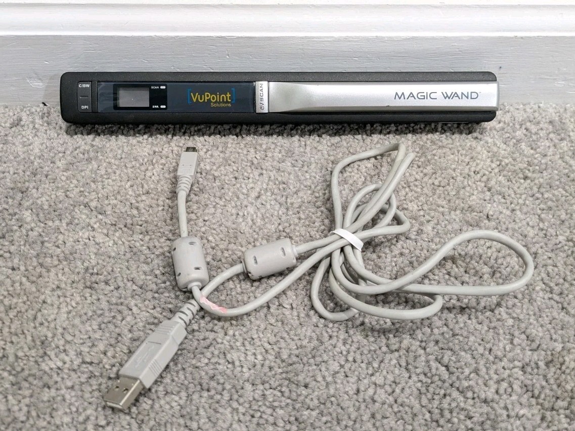 VuPoint Magic Wand PDS-ST410-VP Handheld Scanner 600 dpi w Cable TESTED